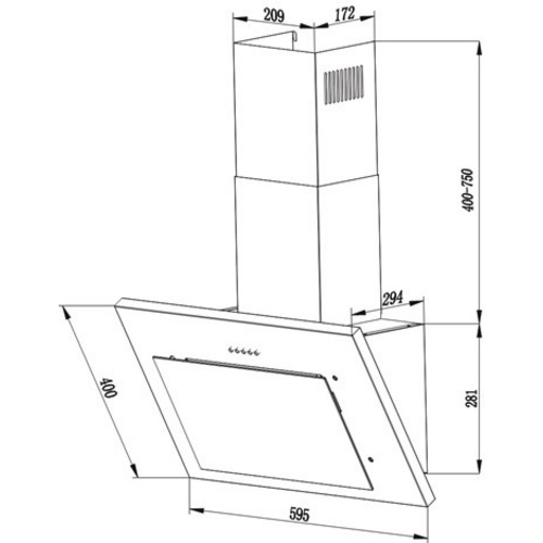 PKM Dunstabzugshaube, Motorleistung: 67 W, Metall/Glas, weiß - weiss