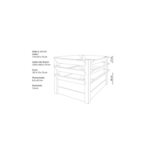 Westmann Hochbeet, BxHxL: 124 x 73 x 91 ...