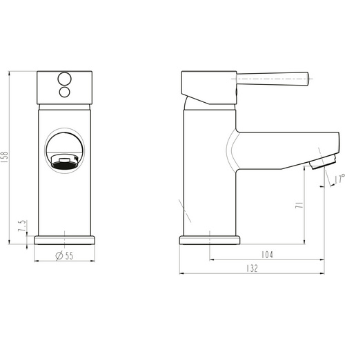 Thumbnail - SCHÜTTE Waschtischarmatur »Unicorn«, Messing, glänzend, ½", inkl. Ablaufgarnitur - silberfarben