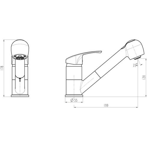 Thumbnail - SCHÜTTE Spültischarmatur »Diziani«, Messing, glänzend, ½" - silberfarben