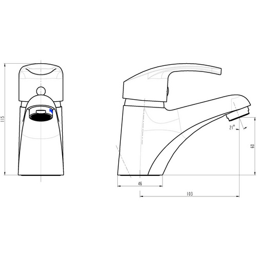 Thumbnail - SCHÜTTE Waschtischarmatur »Sirani«, Messing, glänzend, ½", inkl. Ablaufgarnitur - silberfarben