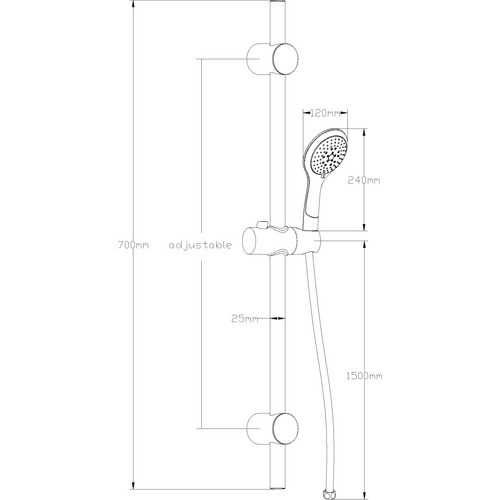 SCHÜTTE Brause-Set »Liana«, Höhe: 7 cm, chromfarben - silberfarben