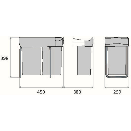 SCHÜTTE Abfalleimer, aluminiumfarben - ...