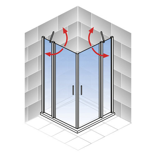 Thumbnail - SCHULTE Duschwand »Alexa Style 2.0«, BxH: 90 x 200 cm, ESG, Ecke - silberfarben