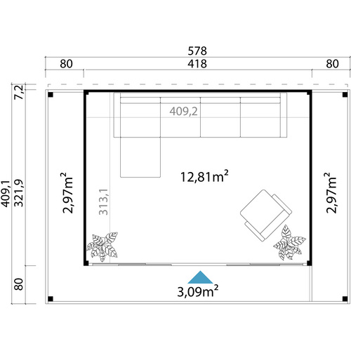 LASITA MAJA Gartenhaus »Domeo 4 Loggia...