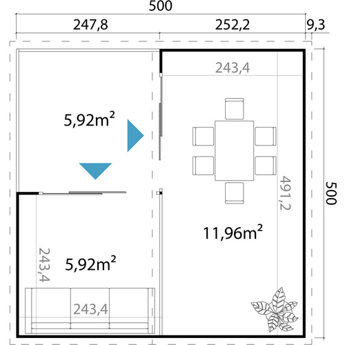 LASITA MAJA Gartenhaus »Domeo 6 Loggia...