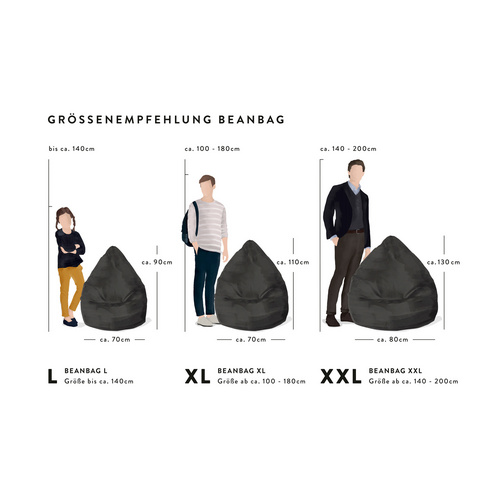 Thumbnail - Sitting Point Sitzsack »Beanbag Alfa XL«, schwarz, BxH: 70 x 110 cm