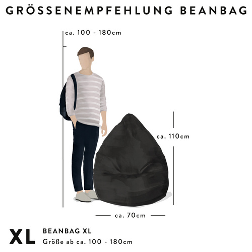 Sitting Point Sitzsack »Beanbag Alfa XL«, gelb, BxH: 70 x 110 cm