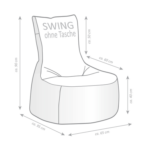 Sitting Point Sitzsack »Harlekin Swing«, bunt, BxHxT: 65 x 95 x 65 cm