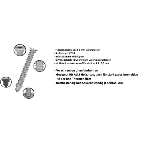 Thumbnail - Mr. GARDENER Flügelbohrschraube, Ø: 5,5 mm, Edelstahl