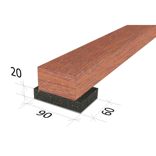 Thumbnail - Mr. GARDENER Gummipad, Gummigranulat, für Unterkonstruktionen aus Holz und/oder Aluminium - schwarz