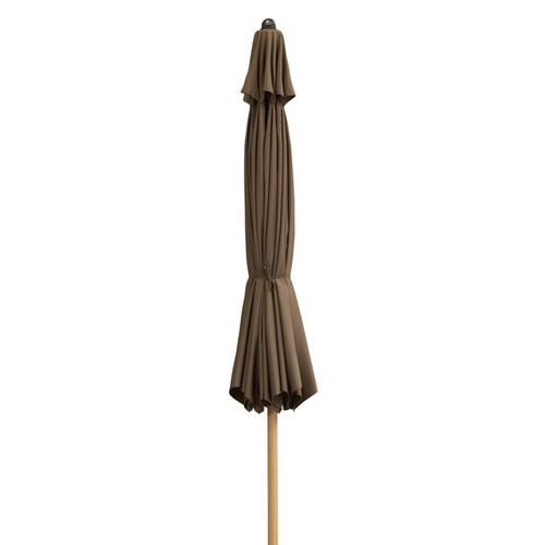 doppler Sonnenschirm "Alu Wood Ultra" Ø 350 cm, Esche hell, greige