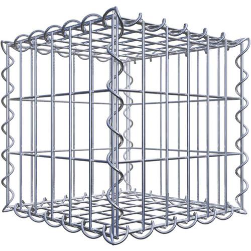 Gabiona Gabione, silbergrau, Maschenweite 5 cm x 10 cm, Spirale – silberfarben