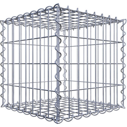 Gabiona Gabione, silbergrau, Maschenweite 5 cm x 10 cm, Spirale – silberfarben