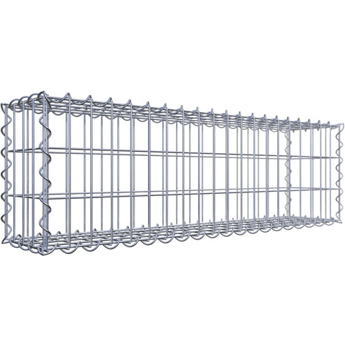Gabiona Gabione, silbergrau, Maschenweite 5 cm x 10 cm, Spirale – silberfarben