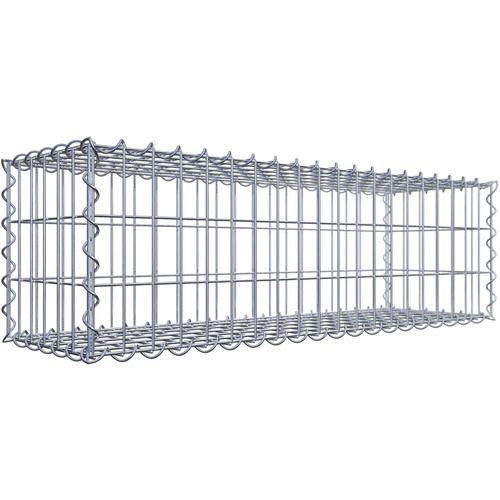 Gabiona Gabione, silbergrau, Maschenweite 5 cm x 10 cm, Spirale – silberfarben