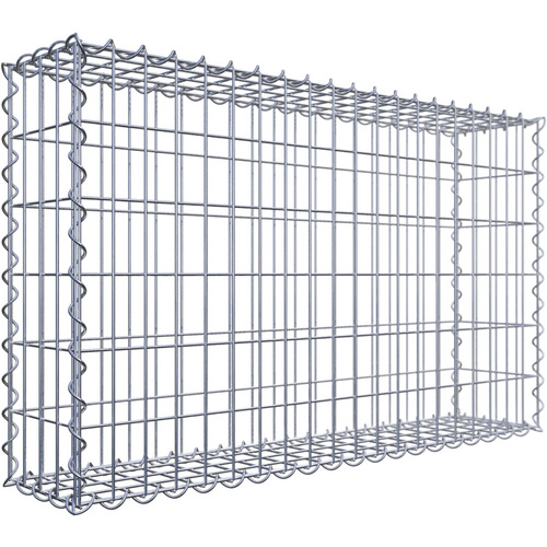 Gabiona Gabione, silbergrau, Maschenweite 5 cm x 10 cm, Spirale – silberfarben
