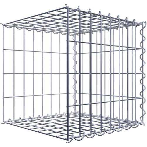 Gabiona Gabione, silbergrau, Maschenweite 5 cm x 10 cm, Spirale - silberfarben