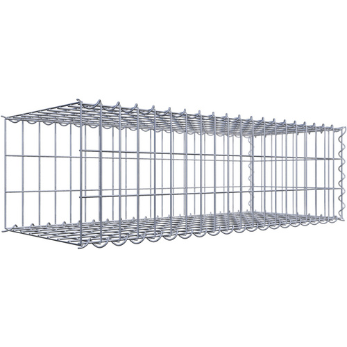Gabiona Gabione, silbergrau, Maschenweite 5 cm x 10 cm, Spirale – silberfarben