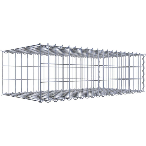 Gabiona Gabione, silbergrau, Maschenweite 5 cm x 10 cm, Spirale – silberfarben