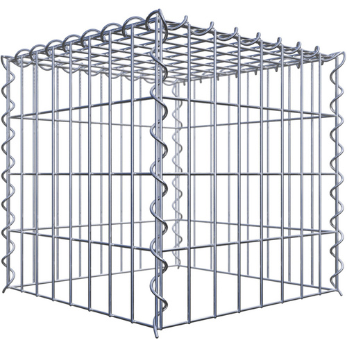 Gabiona Gabione, silbergrau, Maschenweite 5 cm x 10 cm, Spirale - silberfarben