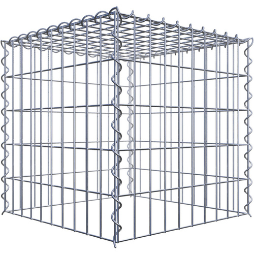 Gabiona Gabione, silbergrau, Maschenweite 5 cm x 10 cm, Spirale – silberfarben