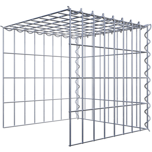 Gabiona Gabione, silbergrau, Maschenweite 5 cm x 10 cm, Spirale – silberfarben