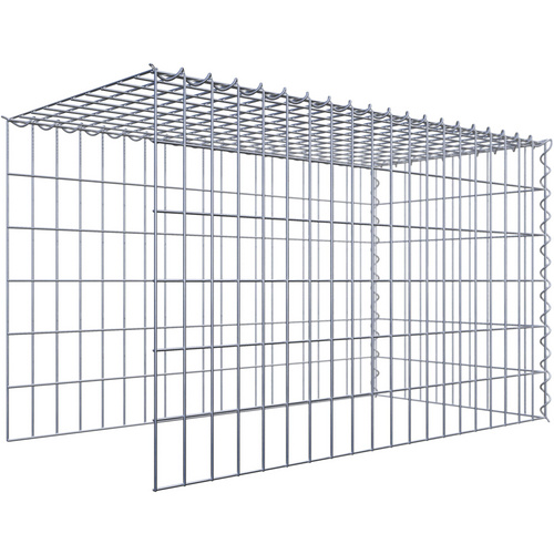Gabiona Gabione, silbergrau, Maschenweite 5 cm x 10 cm, Spirale – silberfarben