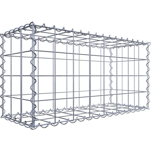 Gabiona Gabione, silbergrau, Maschenweite 10 cm x 10 cm, Spirale – silberfarben