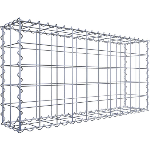 Gabiona Gabione, silbergrau, Maschenweite 10 cm x 10 cm, Spirale - silberfarben