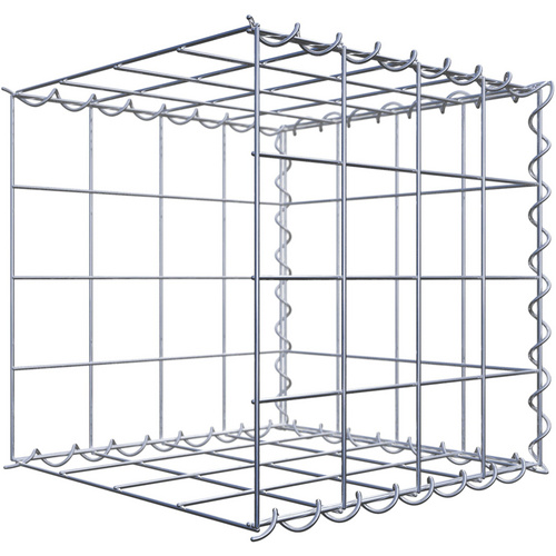 Gabiona Gabione, silbergrau, Maschenweite 10 cm x 10 cm, Spirale – silberfarben