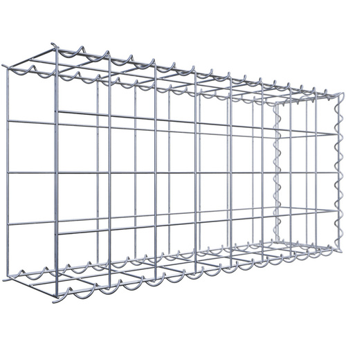 Gabiona Gabione, silbergrau, Maschenweite 10 cm x 10 cm, Spirale – silberfarben