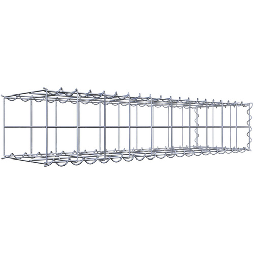 Gabiona Gabione, silbergrau, Maschenweite 10 cm x 10 cm, Spirale – silberfarben