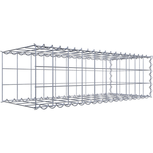 Gabiona Gabione, silbergrau, Maschenweite 10 cm x 10 cm, Spirale – silberfarben