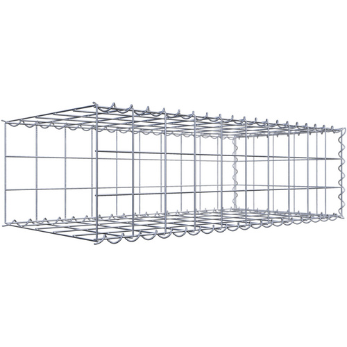 Gabiona Gabione, silbergrau, Maschenweite 10 cm x 10 cm, Spirale – silberfarben