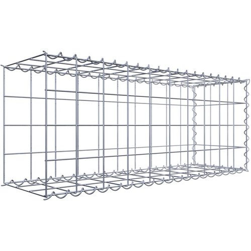 Gabiona Gabione, silbergrau, Maschenweite 10 cm x 10 cm, Spirale – silberfarben