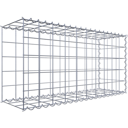 Gabiona Gabione, silbergrau, Maschenweite 10 cm x 10 cm, Spirale – silberfarben
