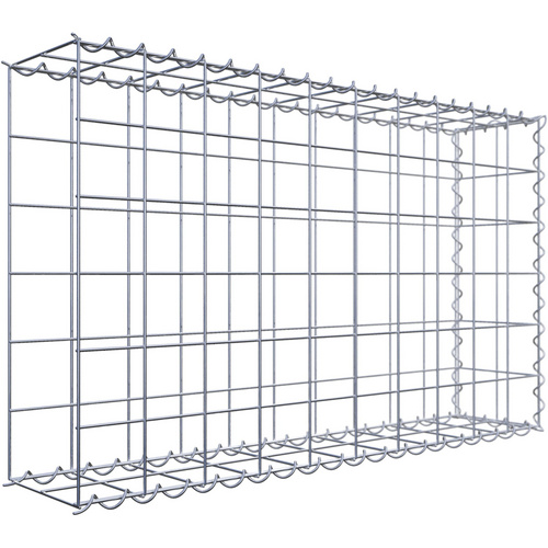 Gabiona Gabione, silbergrau, Maschenweite 10 cm x 10 cm, Spirale – silberfarben