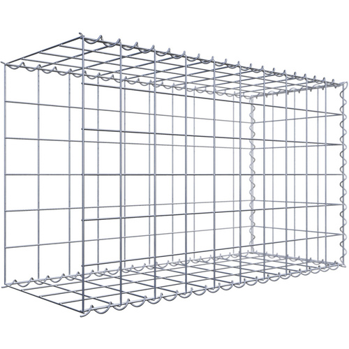 Gabiona Gabione, silbergrau, Maschenweite 10 cm x 10 cm, Spirale – silberfarben