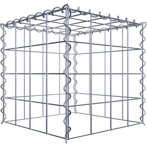 Gabiona Gabione, silbergrau, Maschenweite 10 cm x 10 cm, Spirale - silberfarben