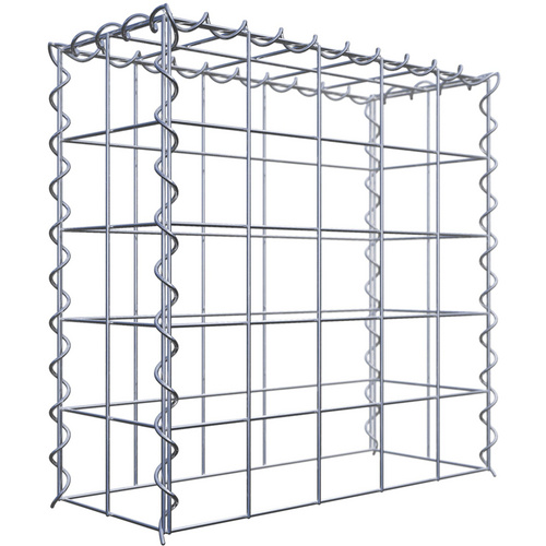 Gabiona Gabione, silbergrau, Maschenweite 10 cm x 10 cm, Spirale – silberfarben