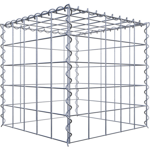 Gabiona Gabione, silbergrau, Maschenweite 10 cm x 10 cm, Spirale – silberfarben