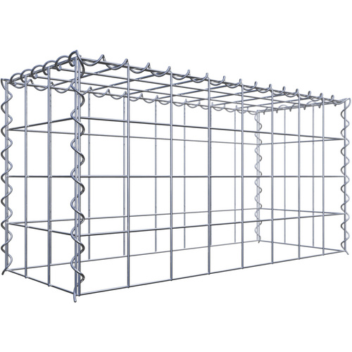Gabiona Gabione, silbergrau, Maschenweite 10 cm x 10 cm, Spirale – silberfarben