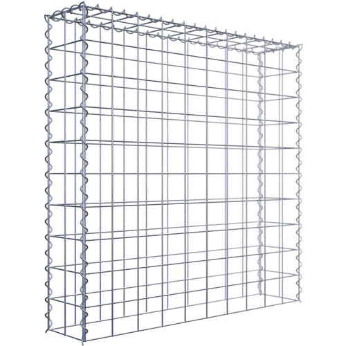 Gabiona Gabione, silbergrau, Maschenweite 10 cm x 10 cm, Spirale – silberfarben