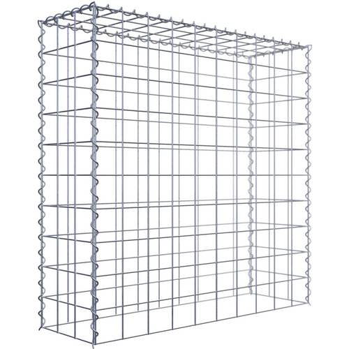 Gabiona Gabione, silbergrau, Maschenweite 10 cm x 10 cm, Spirale – silberfarben