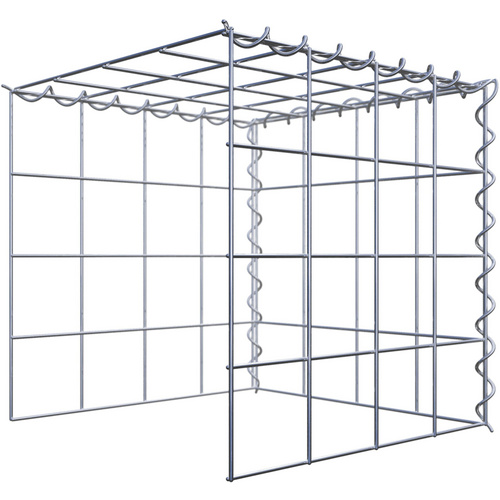 Gabiona Gabione, silbergrau, Maschenweite 10 cm x 10 cm, Spirale – silberfarben