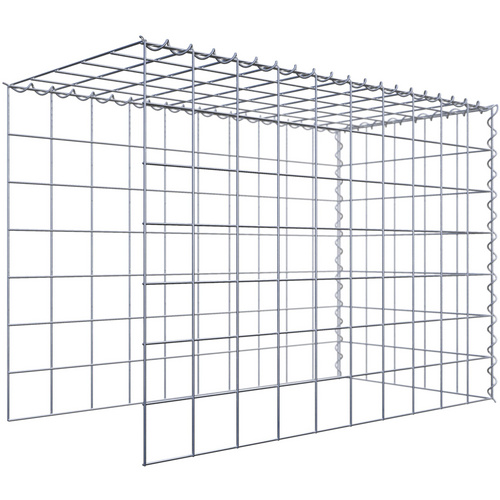 Gabiona Gabione, silbergrau, Maschenweite 10 cm x 10 cm, Spirale – silberfarben