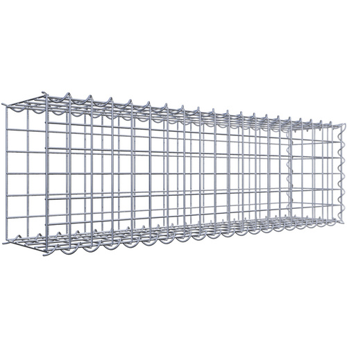 Gabiona Gabione, silbergrau, Maschenweite 5 cm x 5 cm, Spirale – silberfarben