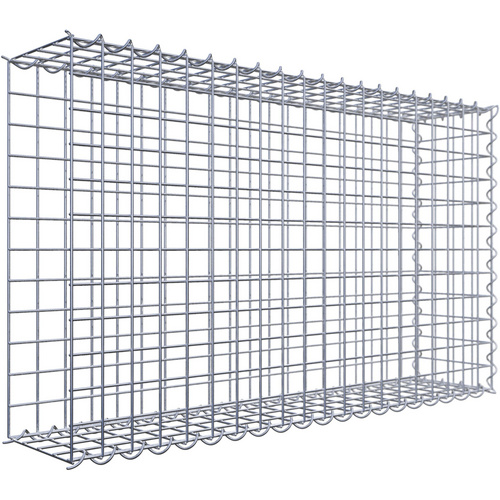 Gabiona Gabione, silbergrau, Maschenweite 5 cm x 5 cm, Spirale – silberfarben