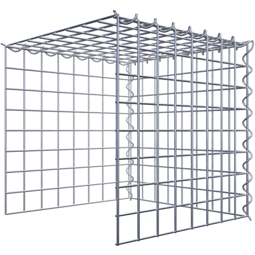 Gabiona Gabione, silbergrau, Maschenweite 5 cm x 5 cm, Spirale – silberfarben
